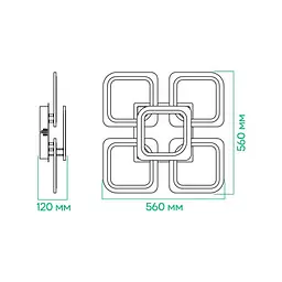 Світлодіодна накладна люстра Ardero AL6440ARD SOFT S 100Вт білий - мініатюра 6
