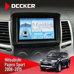 Штатна магнітола Mitsubishi Pajero Sport 2008-2015 Decker D9-010 6x128, DSP, 4G, 2K Decker (НФ-00004744)