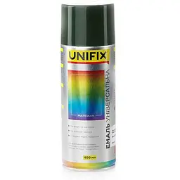 Фарба аерозольна UNIFIX 400мл темно-зелений акрилова універсальна Темно-зелений RAL 6005