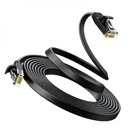 Патч-корд Ugreen NW102 Cat 6 U/UTP flat Black 1 м (50173) - мініатюра 3