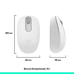 Миша Logitech M196 Bluetooth Off White (910-007460) - мініатюра 3