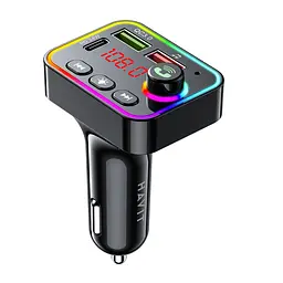 FM модулятор HAVIT HV-FM819BT USB-A+USB-C PD24W RGB Black HAVIT (28523-000)