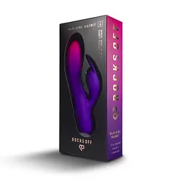 Вібратор-кролик Rocks Off Glo Girl - Rabbit, 2 мотори, 10 режимів, на батарейках - мініатюра 7