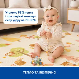 Великий двосторонній ігровий термокилимок Piccolino Лісові звірята 180х200х1 см (26000004) - мініатюра 7