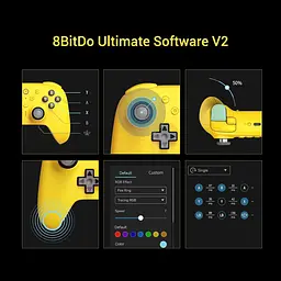 Геймпад 8BitDo Ultimate 2 Bluetooth Switch, Switch 2, ПК з Windows, TMR, Еффект Холла Жовтий - мініатюра 2