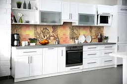 Кухонний фартух Плетена Абстракція вінілова наклейка ПВХ геометрія Рожевий 65х250 см Happy Pocket Z180706