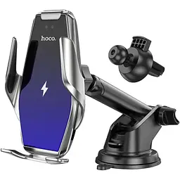 Автотримач із бездротовою зарядкою Hoco S14 Plus Wireless сріблястий