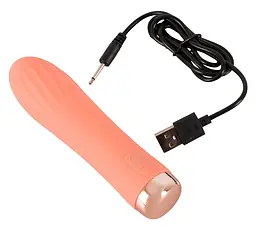 Вібратор Orion Peachy Mini Ribbed 13.6 см помаранчевий - мініатюра 5