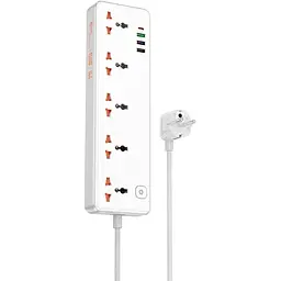 Мережевий подовжувач Hoco AC14A Rico 5-position socket(PD30W/1C3A) білий