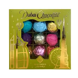 Цукерки Дубайські Dubai Chocolate Assorted Box Lux Choco Green (9 смаків) 340 г - мініатюра 1