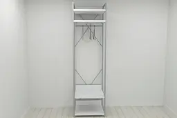 Шафа Гардероб Уні секція 2 серії Конект Ferrum-decor 220x60x50см Сірий метал ДСП Білий 32 мм (FRD-104539)