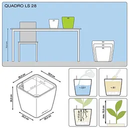 Вазон Lechuza Quadro Premium LS 28 антрацит (16143) - мініатюра 4