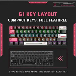 Ігрова дротова механічна клавіатура Onikuma G55 / Tea Switch / RGB / 60% / Black - мініатюра 5