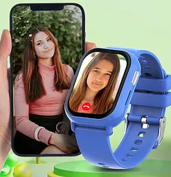 Дитячий смарт годинник Lemfo M05 4G з GPS трекером, відеодзвінками, SIM-картою, камерою, прослуховуванням, кнопкою SOS та геозоною для дітей Синій - мініатюра 8