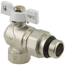 Кран кульовий з американкою RAFTEC 1/2" (з антипрот.) DN15, PN40, WRBS-1, метелик, WHITE