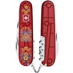 Ніж Victorinox Climber Ukraine 91мм,14функ,черв прозор ,Українські мотиви - мініатюра 3