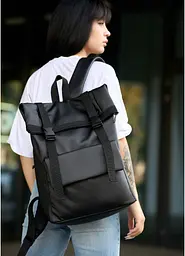 Жіночий рюкзак Sambag RollTop Milton чорний 41 x 30 x 16 см (24251001) - мініатюра 7