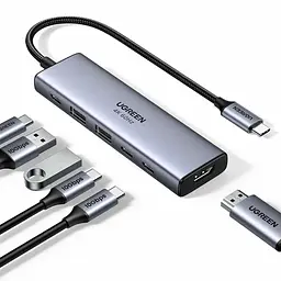 Хаб USB 3.2 -> 2хUSB 3.0/2xType-C 10 Гбіт/с/ HDMI 4K60Гц PD 100 Вт CM511 Ugreen - мініатюра 3