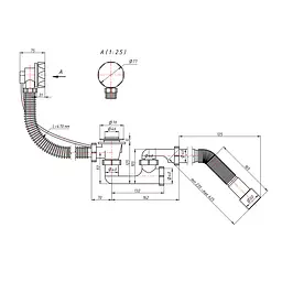 Сифон для ванни Lidz (WHI) 60 03 V002 01 з ревізією (вихід 50 мм) - мініатюра 2