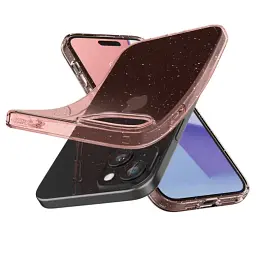 Чохол Spigen Liquid Crystal Glitter Rose Quartz для iPhone 15 (ACS06789) - мініатюра 5