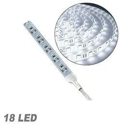 Стрічка діодна алюміній 12V - 12,5 см - 2А 18LED - в силіконі ефект суцільної стрічки Біле світло (4014) - мініатюра 3