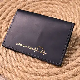 Стильна обкладинка на паспорт у вінтажній шкірі Серце Grande Pelle 16723 чорна - мініатюра 7