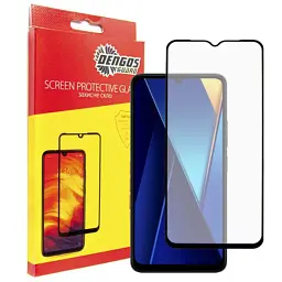 Скло захисне Dengos Full Glue POCO C65 (black) (TGFG-352)