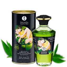 Органічна масажна олія з афродизіаком Shunga Aphrodisiac Warming Oil, 100 мл (екзотичний зелений чай)
