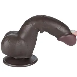 Фалоімітатор Lovetoy Sliding-Skin Dual Layer Dong 7.5'' 19.5 см (чорний) - мініатюра 14