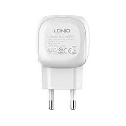 Мережевий зарядний пристрій Ldnio A1206C Type-C PD 27W білий + кабель Type-C to Lightning - мініатюра 3
