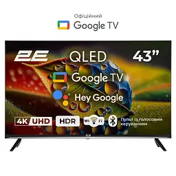 Телевізор 43" QLED 4K 60Hz Smart Google TV Black 2E teh0018409 - мініатюра 2