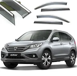 Дефлектори вікон вітровики Benke для Honda CR-V 2012-2016 Скотч 3M Хром Молдинг Із Нержавіючої Сталі 3D