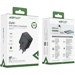 Зарядное устройство Acefast Model A21 USB-C PD30W Max GaN Gharger 3A Black - мініатюра 2