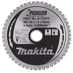 Диск пиляльний по металу 136х20 мм 50T Makita Specialized B-21973