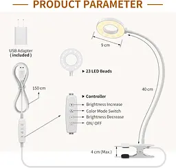 Світильник для читання iZELL, USB-лампа для читання книги в ліжку вночі, світлодіодна маленька настільна лампа із силіконовим - мініатюра 6