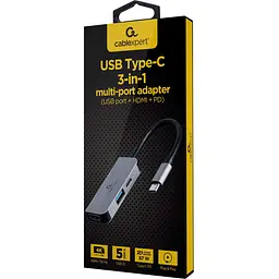 USB-Хаб Cablexpert A-CM-COMBO3-02 USB Type-C 3-в-1 (A-CM-COMBO3-02) - мініатюра 2