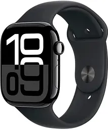 Смарт-годинник Apple Watch Series 10 GPS 46mm Jet Black Aluminium Case with Black Sport Band - S/M (MWWP3QH/A)