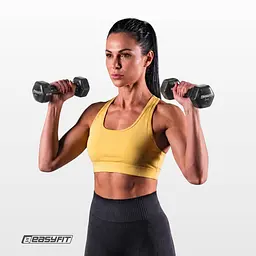 Гантель для фітнесу 3.0 кг EasyFit із вініловим покриттям чорна - мініатюра 5