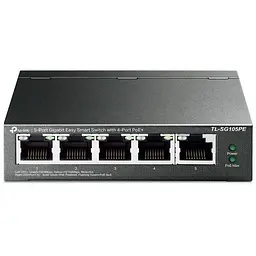 Комутатор TL-SG105PE 5xGE (4xPoE) 65Вт, WebSmart TP-Link teh0018148