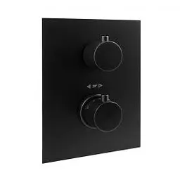 Термостат для душу на 3 споживача Paffoni Light з металевою накладкою black matt LIQ519NO/M, Чорний матовий