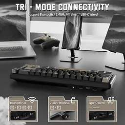 Ігрова механічна клавіатура Attack Shark X66 / 60% / Три режими підключення / Strawberry Switch / Beige - мініатюра 3