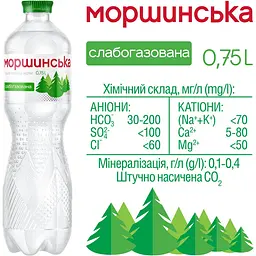 Упаковка мінеральної води Моршинська слабогазована 9 л (0.75 л x 12 шт.) - мініатюра 4