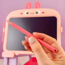 Мольберт розвивальний дитячий дошка і стільчик, LCD дисплей (рожевий) - мініатюра 3