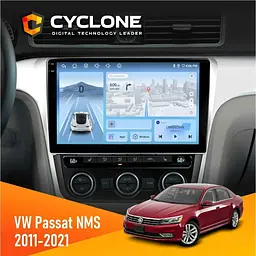 Штатна магнітола Volkswagen Passat NMS 2011-2021 Cyclone C10-012 4x64, DSP, 4G Cyclone (НФ-00007782)