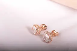 Сережки гвоздики з червоного золота S-0089 - мініатюра 7