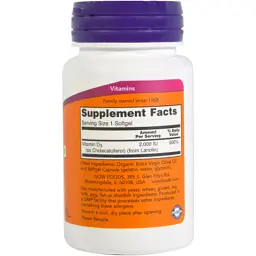 Вітамін Now Foods Вітамін D-3 2000IU, 120 желатинових капсул (NOW-00367) - мініатюра 2