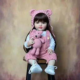 Реалістична Кукла Реборн 55 см повністю вінілова Doll Reborn Baby К0100202 - мініатюра 6