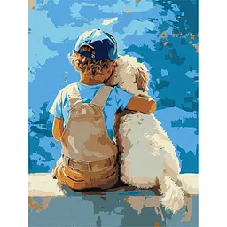 Картина за номерами "Хлопчик та пес" ©art_selena_ua Ideyka KHO8639, 30x40 см