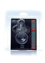 Ерекційне кільце Boss Series Rabbit Vibro Cock Ring 7.5 см прозорий - мініатюра 6