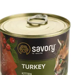 Вологий корм для кошенят Savory Cat Can Kitten з індичкою 200 г - мініатюра 3